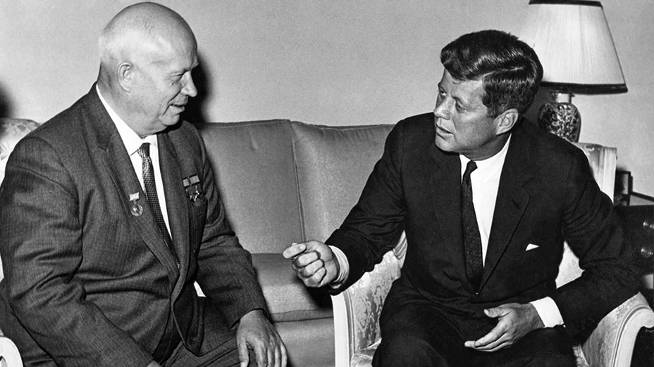 After resolving the Cuban crisis, Kennedy established a certain degree of mutual trust with Soviet General Secretary Khrushchev. (Wikimedia Commons)