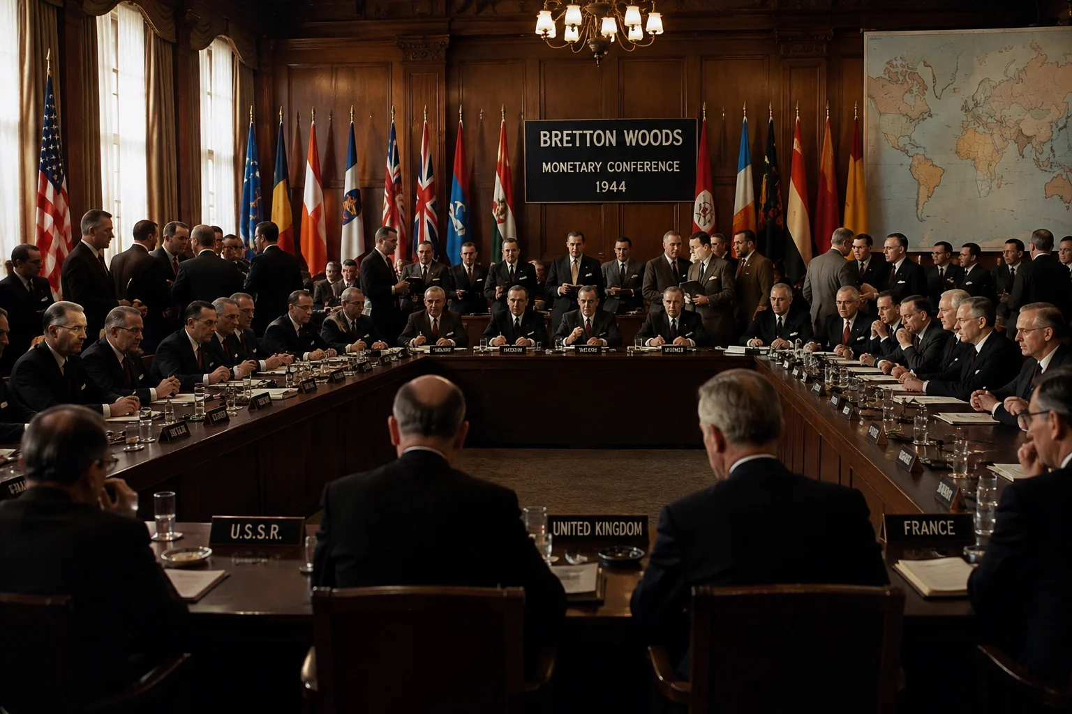 The Bretton Woods Conference laid the foundation for the United States' global economic and financial position.